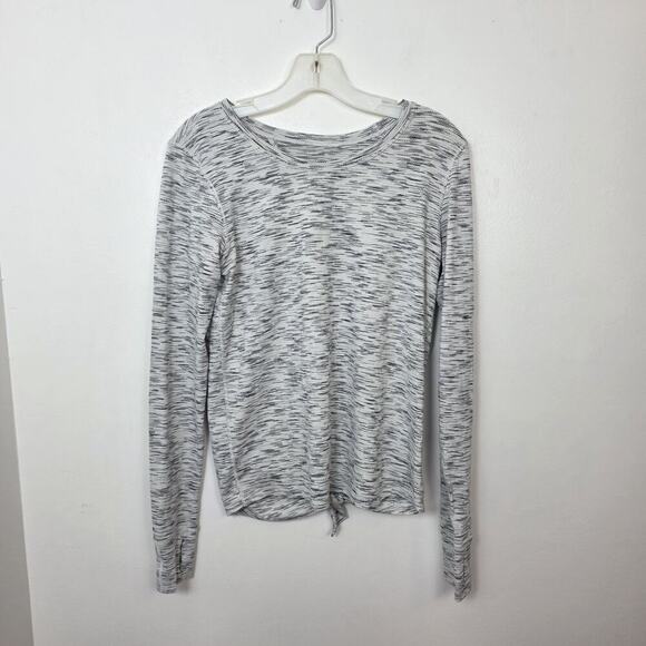 Lululemon Gray Long Sleeve Open Back Athletic Fitness Workout Shirt Large - Picture 1 of 6